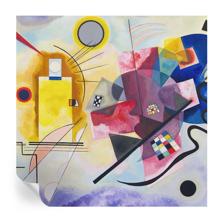 Tapet Autodeziv De Perete, Tulup, Abstractie colorata, Galben, 250 x 250 cm, Decorativ, Pentru Living, Hol, 010170060030000285385