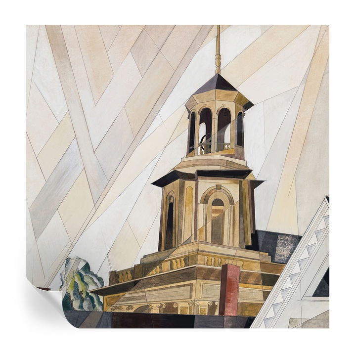 Fototapet autocolant, Tulup, Turn arhitectural, Alb, 250x250cm