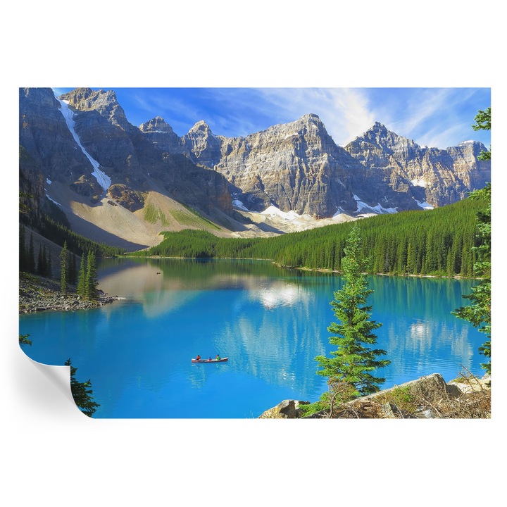 Öntapadós Fotótapéta Falra, Tulup, Hegyi tó, Kék, 208 x 146 cm, Dekoráció, Előszobába, Konyhába, 010170060950000001157