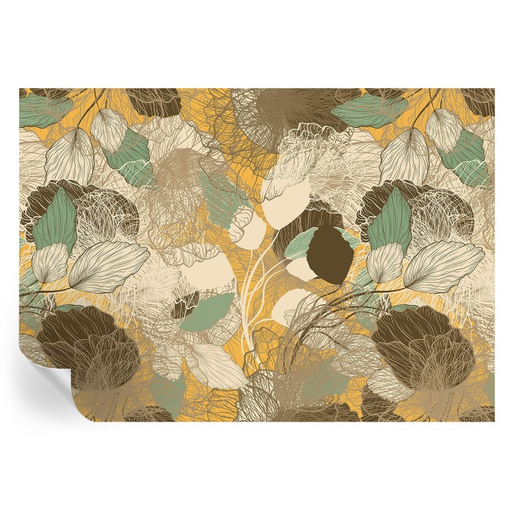 Tapet Autocolant De Perete, Tulup, Frumusetea plantelor, Galben, 208 x 146 cm, Decorativ, Pentru Living, Hol, 010170060950000012820
