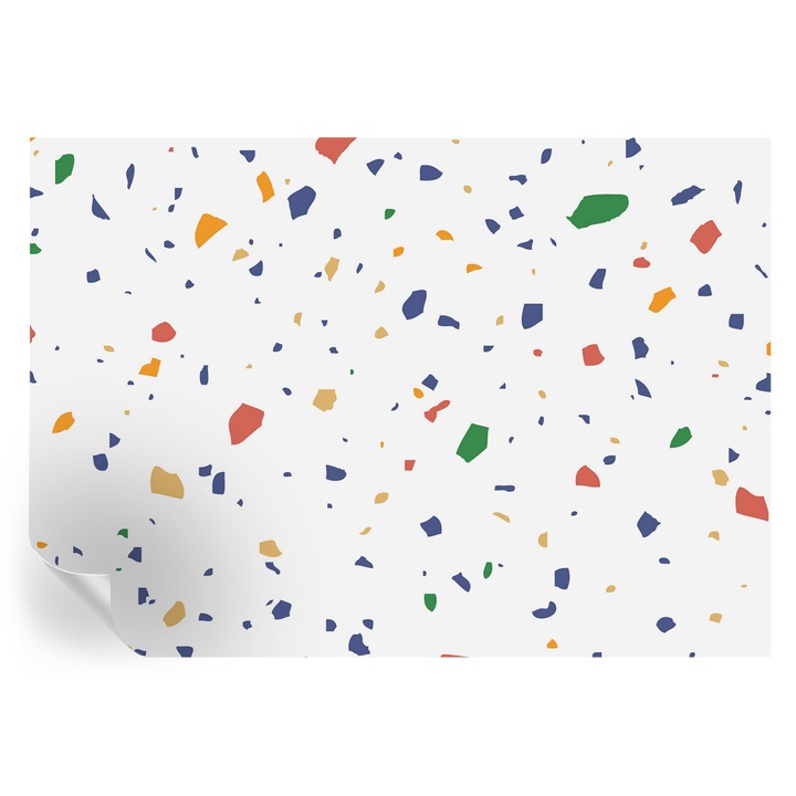 Fototapet Autocolant, tulup, Piese de curcubeu, Alb, 208x146cm, Rezistent la murdarie, Lavabil