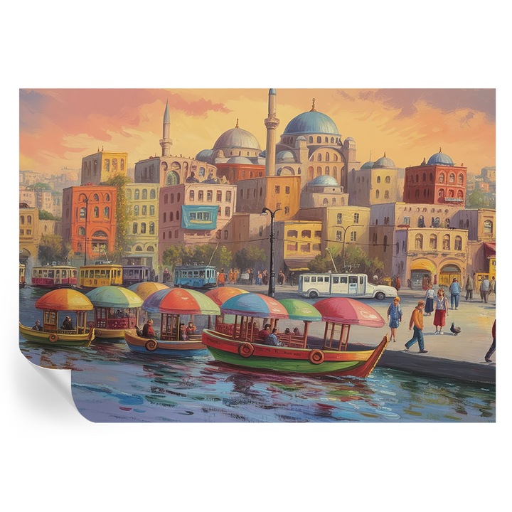 Fototapet autocolant, tulup, coasta urbana, negru, 312x219cm, lavabil, decorativ