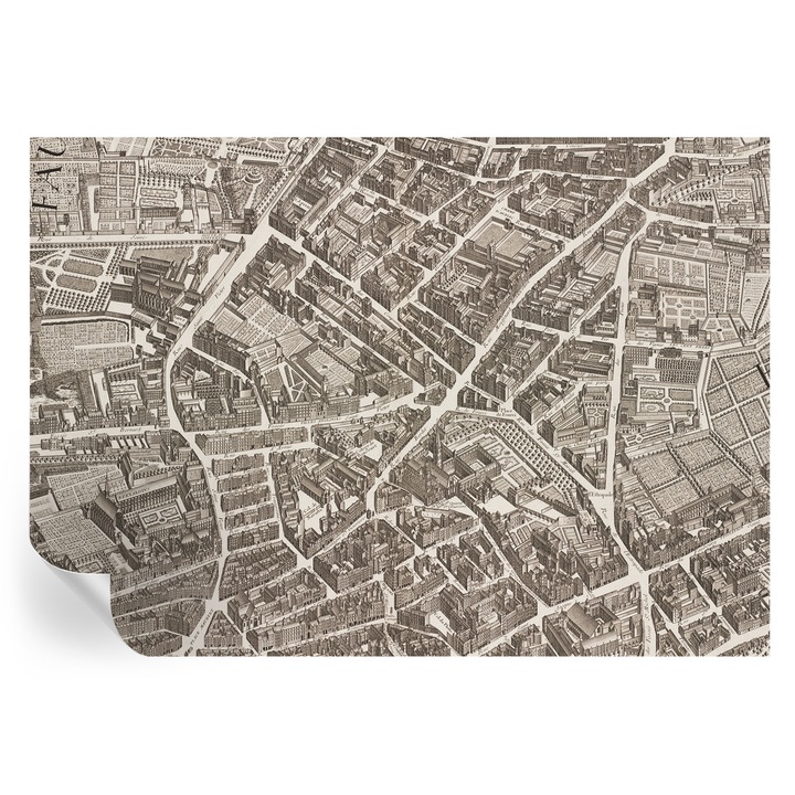 Fototapet autocolant, tulup, labirint urban, maro, 208x146cm