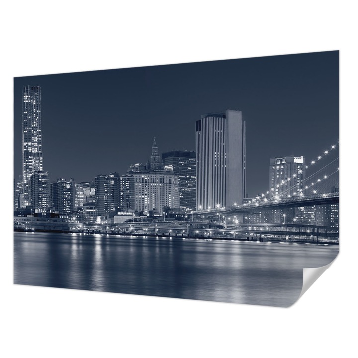 Fali Fotótapéta Autocolant, Wallfluent, Orasul noptii, Multicolor, 152 x 104 cm, Pentru Baie, Bucatarie, 010170060180000000857