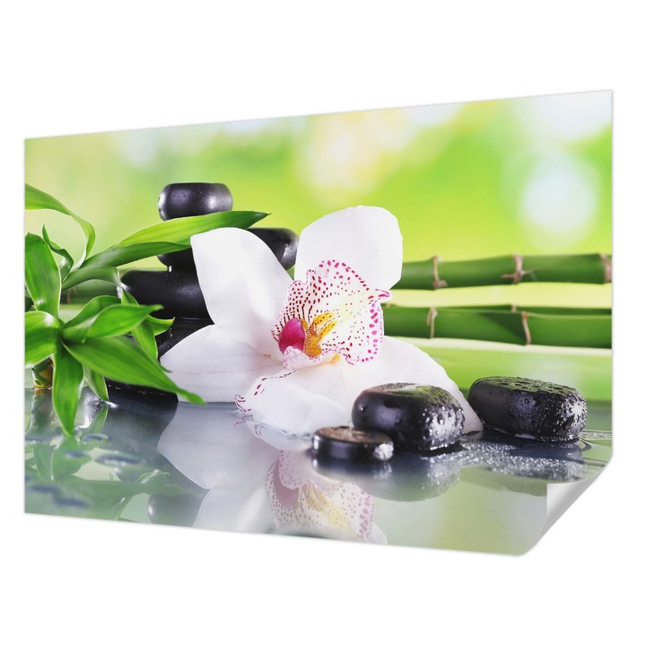 Öntapadós Tapéta Fali Dekoráció, Wallfluent, A természet békéje, Zöld, 152 x 104 cm, Nappaliba, Konyhába, 010170060180000001891