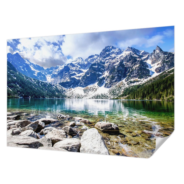 Öntapadós Tapéta Falra, Wallfluent, Hegyi táj, Kék, 152 x 104 cm, Dekoráció, Klasszikus, 010170060180000007611