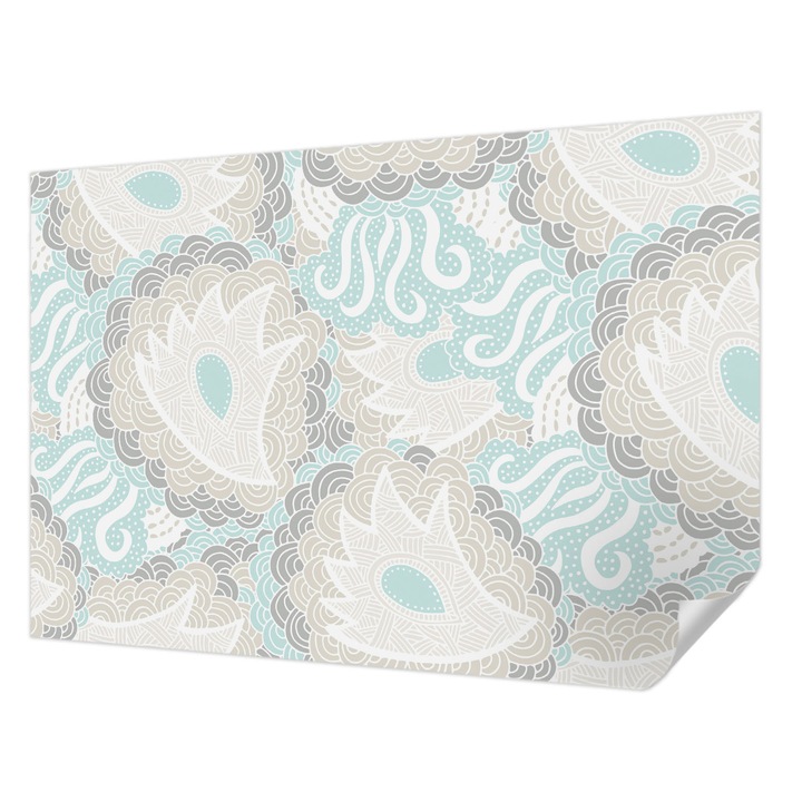 Öntapadós Tapéta Falra, Wallfluent, Absztrakt minták, Szürke, 152 x 104 cm, Modern Dizájn, Könnyen Felszerelhető És Tisztítható, 010170060180000011134