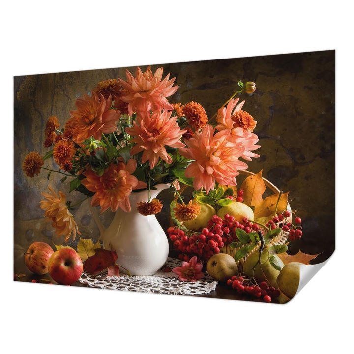 Öntapadós Dekor Tapéta, Wallfluent, Őszi kompozíció, Narancssárga, 152 x 104 cm, Dekoráció, Falra, 010170060180000016812