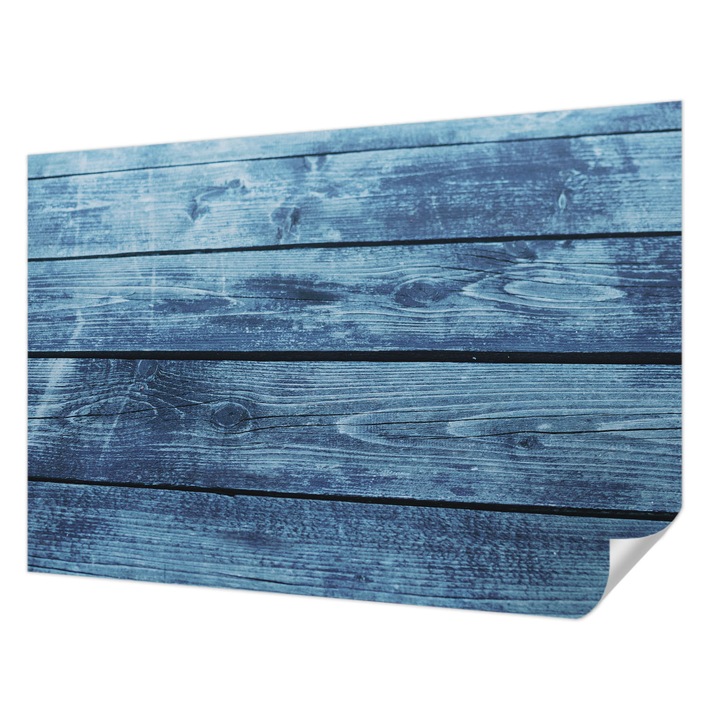 Öntapadós Fotótapéta Falra, Wallfluent, Rusztikus padló, Kék, 152 x 104 cm, Előszobába, Hálószobába, 010170060180000282494