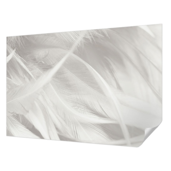 Tapet Textil Autocolant, Wallfluent, Pene subtile, Alb, 152 x 104 cm, Decorativ, Usor De Instalat, 010170060180000282655