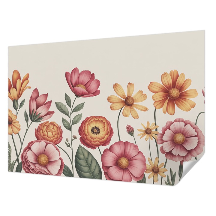 Öntapadós Tapéta Falra, Wallfluent, Virágkötészet, Rózsaszín, 152 x 104 cm, Klasszikus, Könnyen Felszerelhető, 010170060180000284729