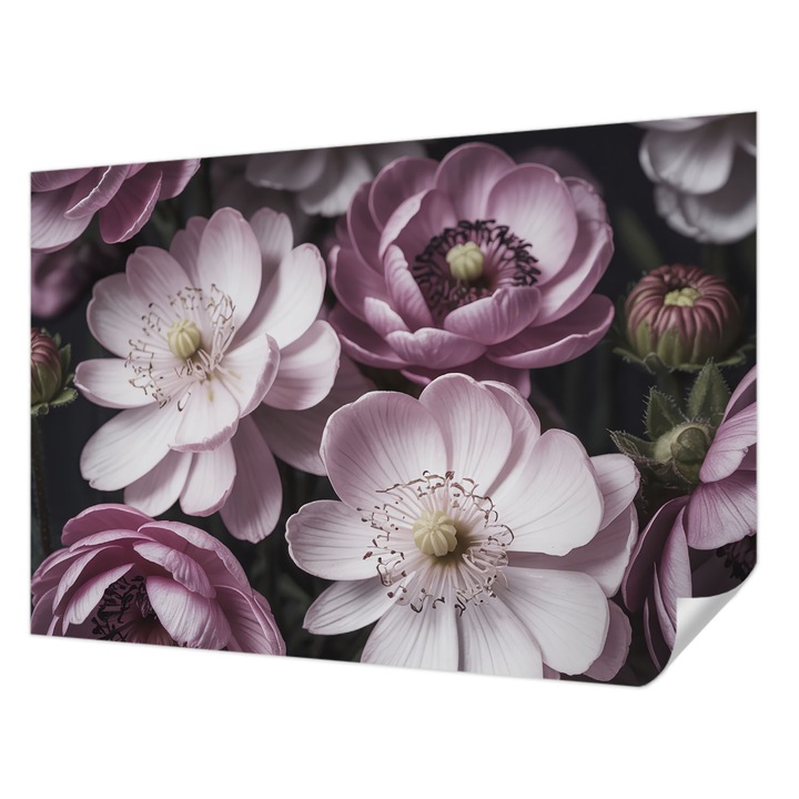 Tapet Textil Autocolant, Wallfluent, Eleganta florala, Roz, 152 x 104 cm, Detasabil, Lavabil, 010170060180000284870