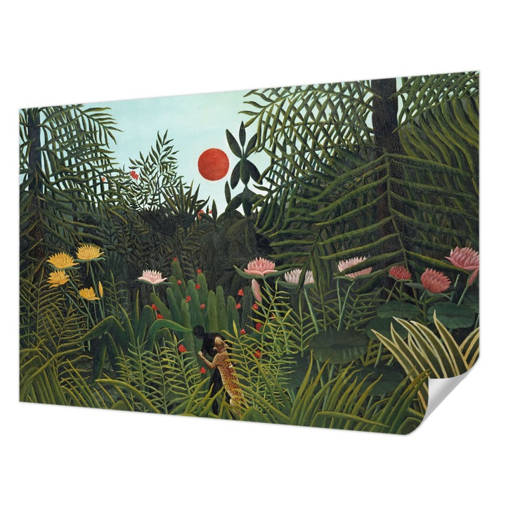 Tapet Autodeziv De Perete, Wallfluent, Peisaj exotic, Verde, 152 x 104 cm, Pentru Interior, Rezistente La Apa, Umiditate Si Pete, 010170060180000285441