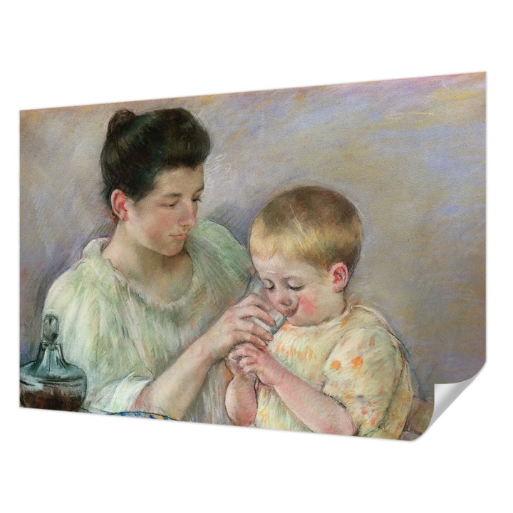 Tapet Textil Autocolant, Wallfluent, Ingrijire parentala, Cremos, 152 x 104 cm, Pentru Interior, Usor De Curatat, 010170060180000285570