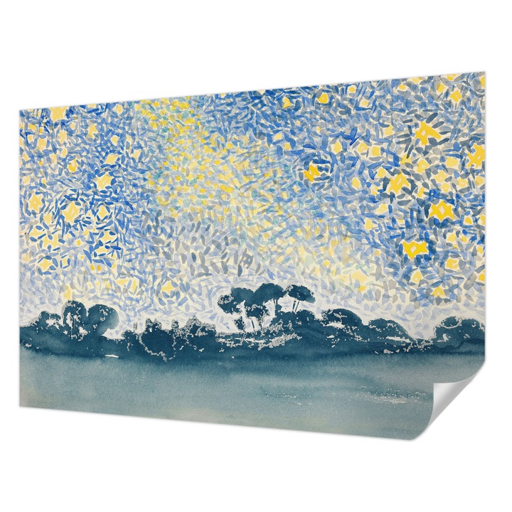 Öntapadós Tapéta Falra, Wallfluent, Csillag absztrakció, Kék, 152 x 104 cm, Modern Dizájn, Könnyen Felszerelhető És Tisztítható, 010170060180000285651