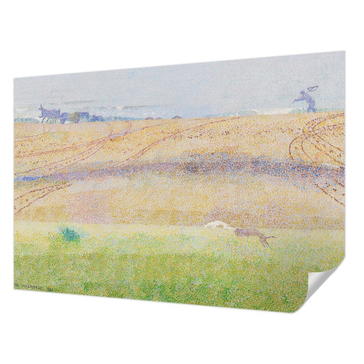 Tapet Textil Autocolant, Wallfluent, Camp de vara, Gri, 152 x 104 cm, Pentru Perete, Rezistente La Apa, Umiditate Si Pete, 010170060180000285659