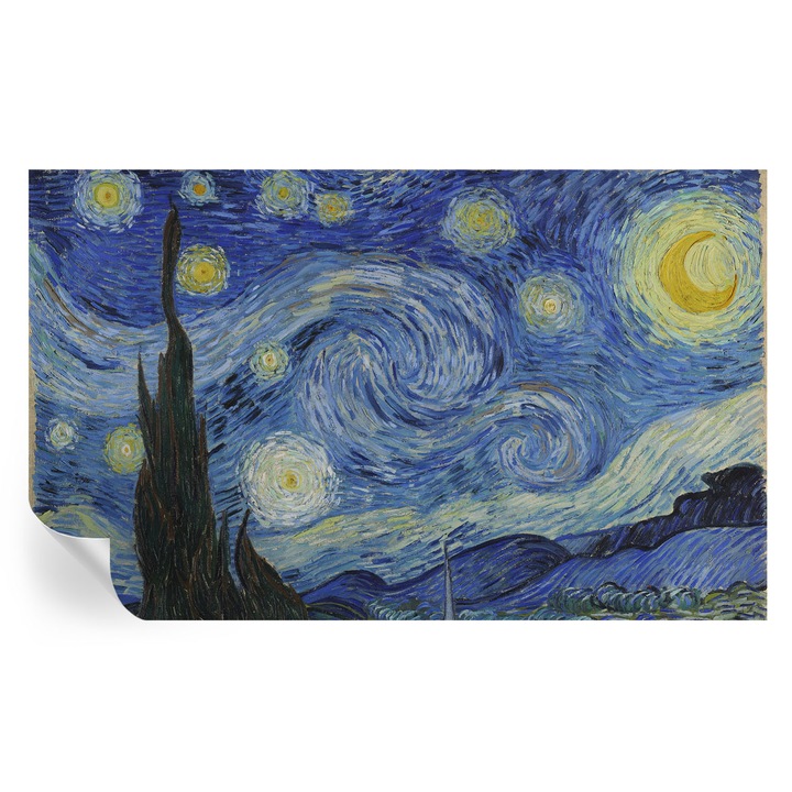 Öntapadós Tapéta Fali Dekoráció, Tulup, Éjszakai örvény, Kék, 416 x 254 cm, Dekor, Könnyen Felszerelhető, 010170060070000019023