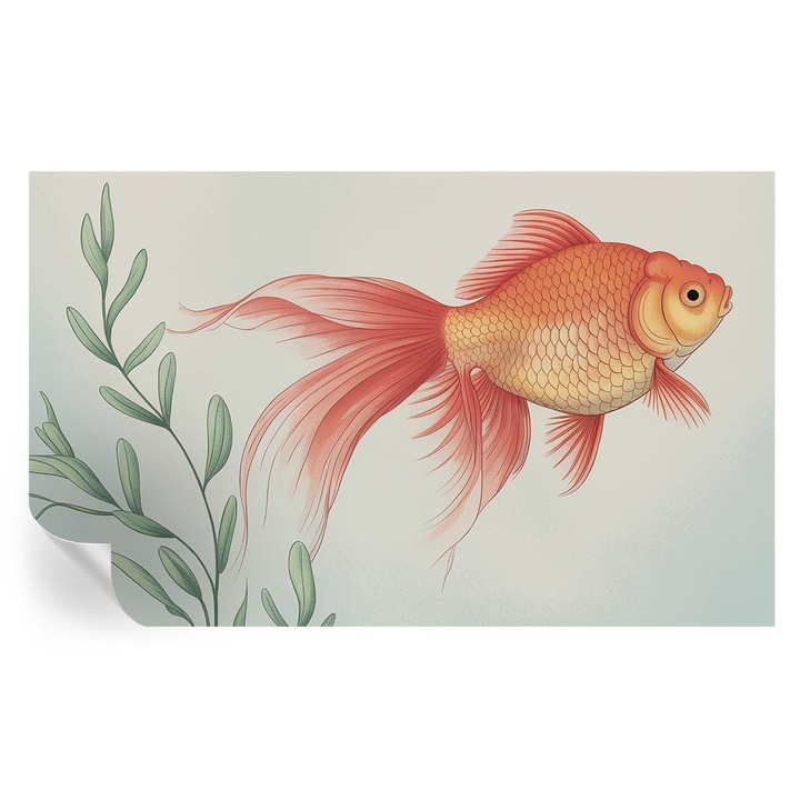 Fototapet, Tulup, Frumusetea apei, autoadeziv, mat, portocaliu, 416x254cm