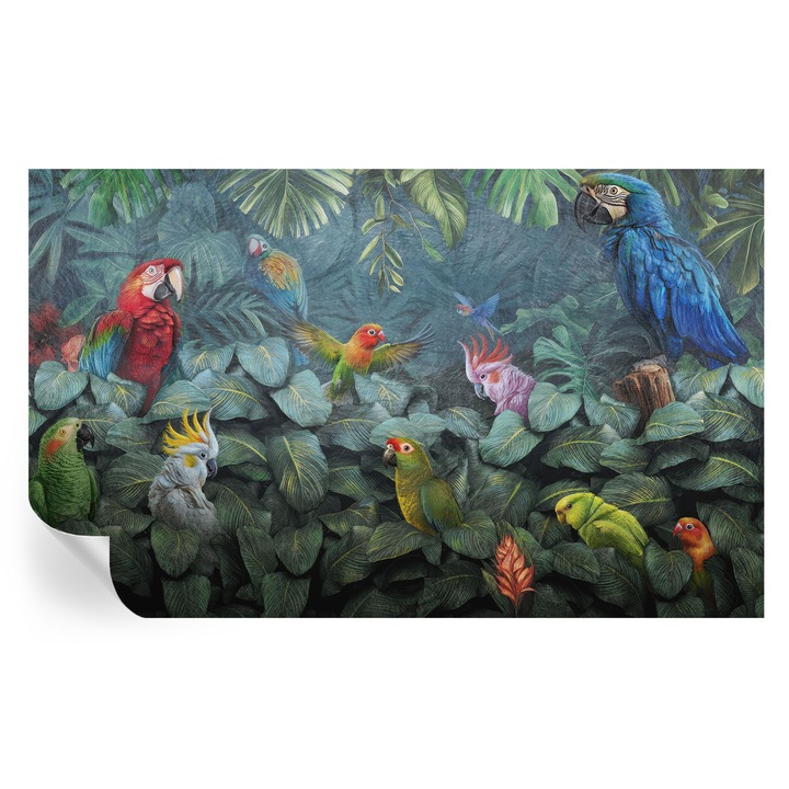 Fototapet autocolant, tulup, jungla exotică, verde, 416x254cm