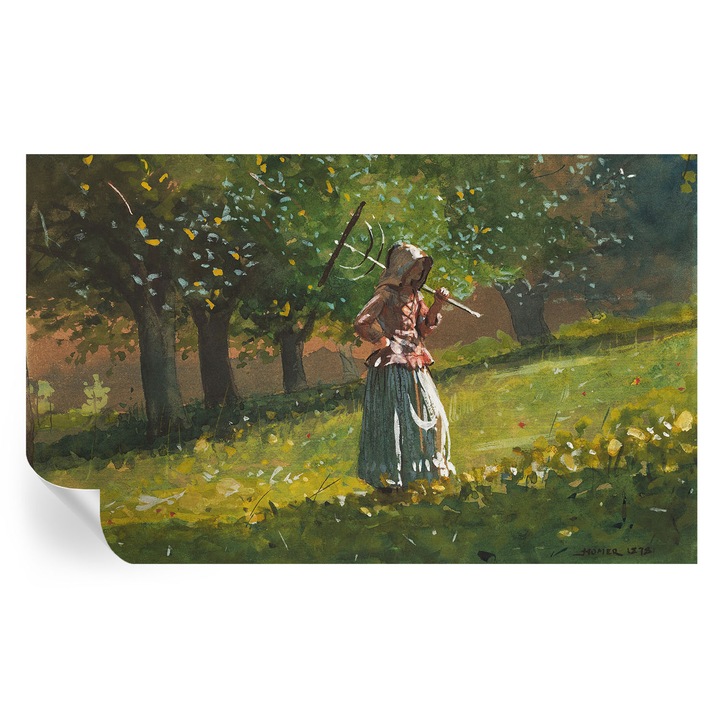 Fototapet autocolant Tulup, dupa-amiaza de toamna, verde, 416x254cm, rezistent la apa si umiditate