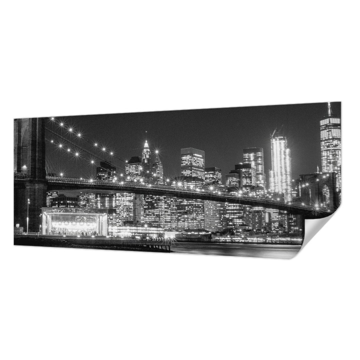 Fali Fotótapéta Autocolant, Wallfluent, Panorama nocturna, Multicolor, 250 x 104 cm, Pentru Perete, Rezistente La Apa, Umiditate Si Pete, 010170060020000009290