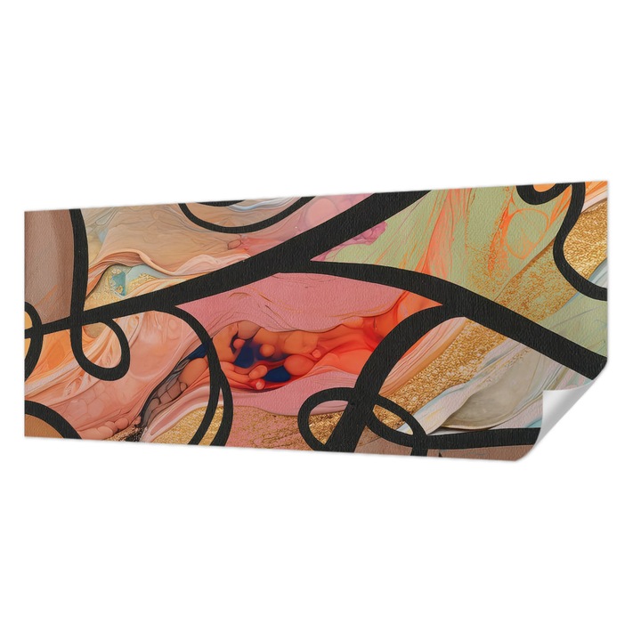 Fali Fotótapéta Autodeziv, Wallfluent, Miscare colorata, Portocaliu, 250 x 104 cm, Pentru Perete, Rezistente La Apa, Umiditate Si Pete, 010170060020000284793