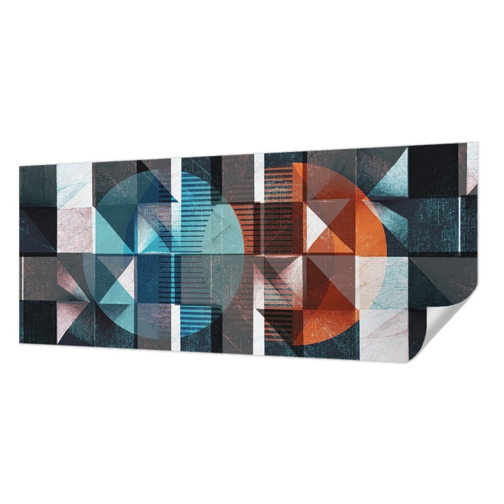 Fali Fotótapéta Autodeziv, Wallfluent, Forme abstracte, Albastru, 250 x 104 cm, Detasabil, Lavabil, 010170060020000284876