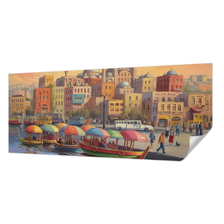 Fali Fotótapéta Autocolant, Wallfluent, Coasta urbana, Negru, 250 x 104 cm, Pentru Perete, Rezistente La Apa, Umiditate Si Pete, 010170060020000284882