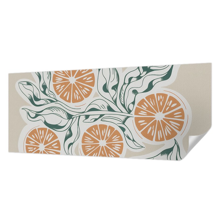 Tapet Autocolant De Perete, Wallfluent, Modele de fructe, Alb, 250 x 104 cm, Decorativ, Usor De Instalat, 010170060020000285138