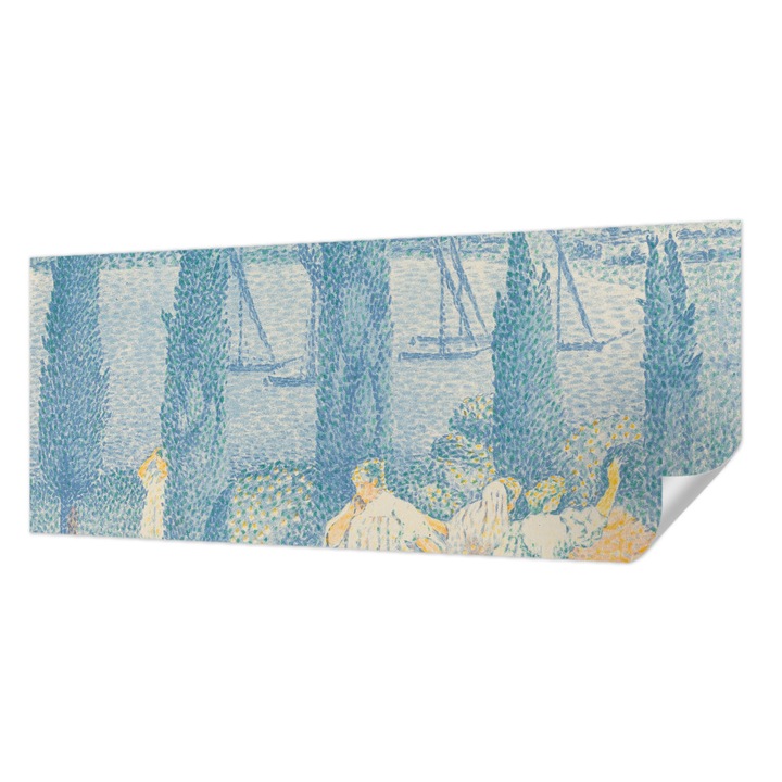 Tapet Textil Autocolant, Wallfluent, Zi lenesa, Albastru, 250 x 104 cm, Detasabil, Lavabil, 010170060020000285389