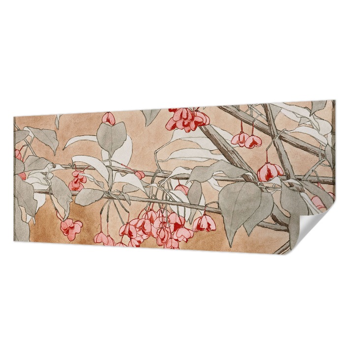 Tapet Textil Autocolant, Wallfluent, Armonie florala, Maro, 250 x 104 cm, Pentru Interior, Usor De Curatat, 010170060020000285452