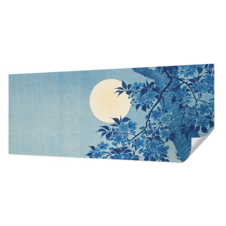 Tapet Autocolant De Perete, Wallfluent, Luna de flori, Albastru, 250 x 104 cm, Pentru Interior, Rezistente La Apa, Umiditate Si Pete, 010170060020000285489