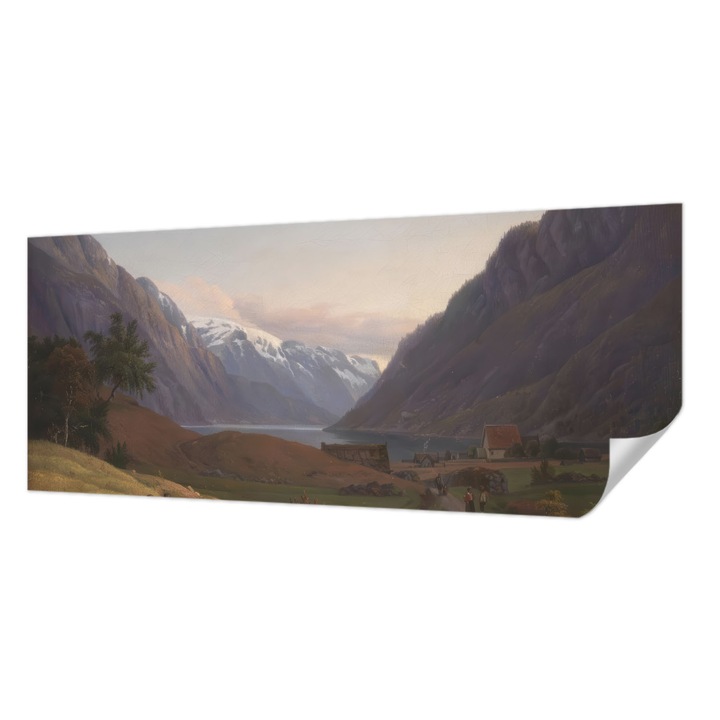 Tapet Textil Autocolant, Wallfluent, Panorama montana, Alb, 250 x 104 cm, Pentru Perete, Rezistente La Apa, Umiditate Si Pete, 010170060020000285534