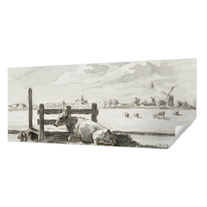 Fali Fotótapéta Autodeziv, Wallfluent, Idila rurala, Alb, 250 x 104 cm, Pentru Living, Birou, Hol, 010170060020000285423