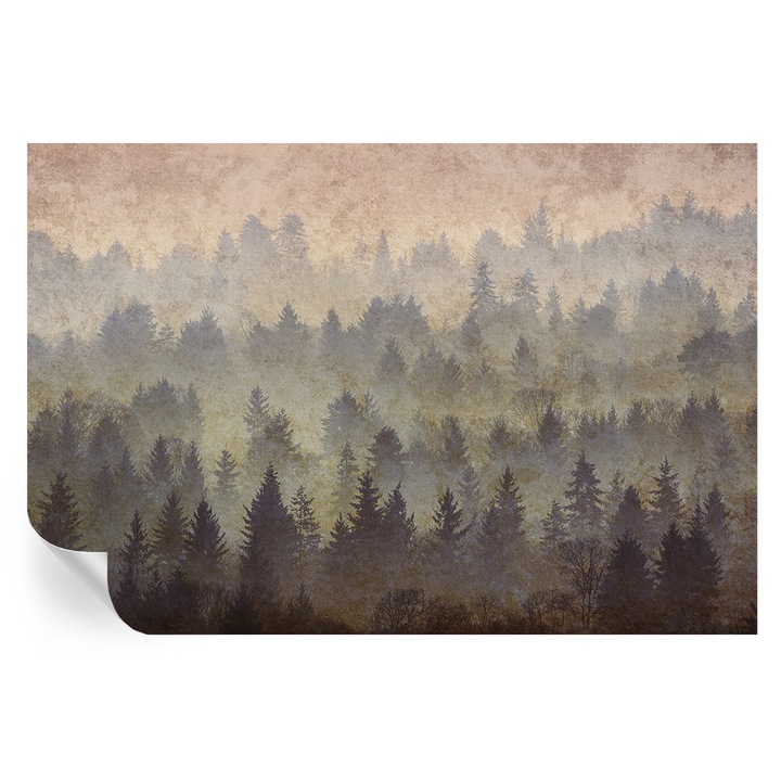 Tapet Autodeziv De Perete, Tulup, Ceata de padure, Gri, 104 x 70 cm, Decorativ, Rezistente La Apa, Umiditate Si Pete, 010170060170000285161