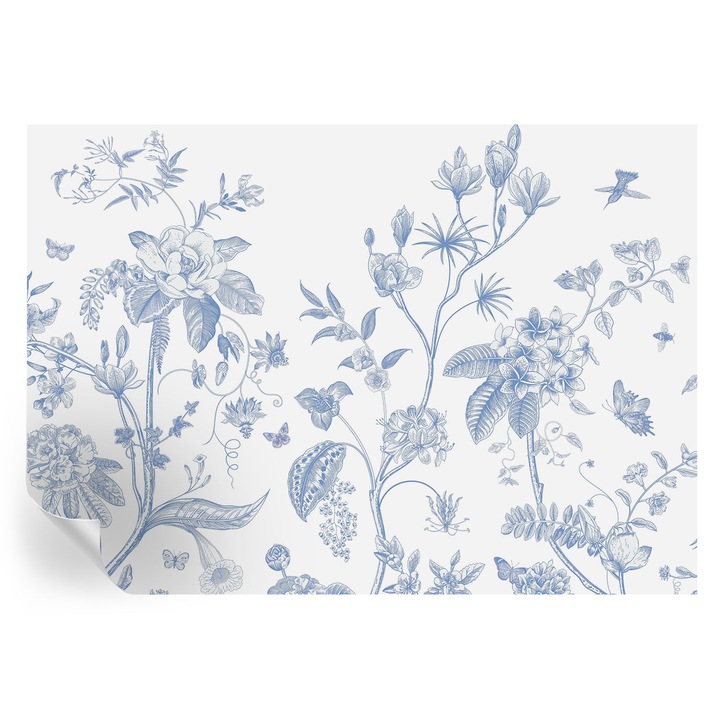 Tapet Autocolant De Perete, Tulup, Model floral, Alb, 208 x 146 cm, Decorativ, Pentru Bucatarie, Baie, 010170060950000282741