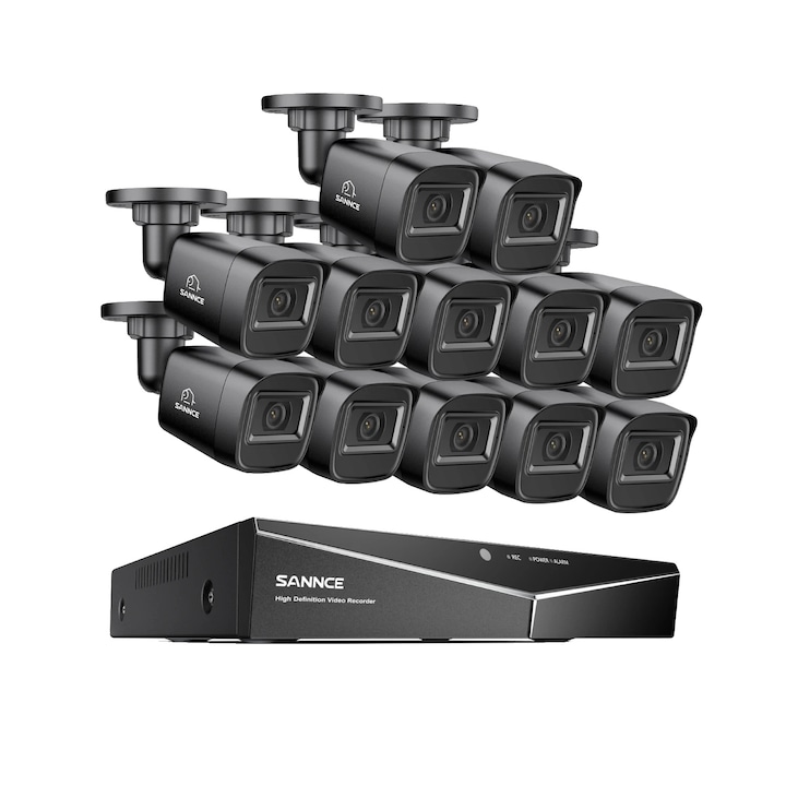 Sistem de camere de supraveghere, 8CH, 8 camere 5MP, detectie miscare AI, IP66, 3T