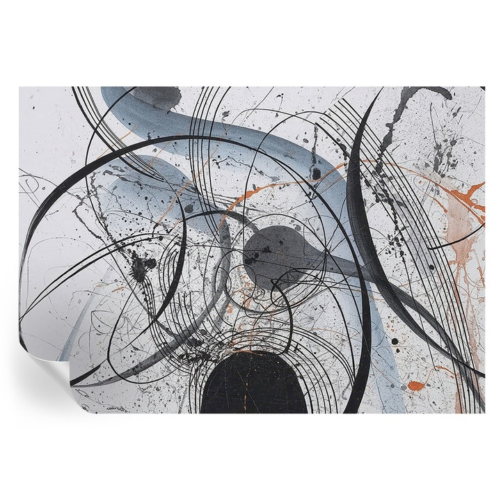 Tapet Autodeziv De Perete, Tulup, Abstractie expresiva, Alb, 208 x 146 cm, Decorativ, Pentru Birou, 010170060950000285028