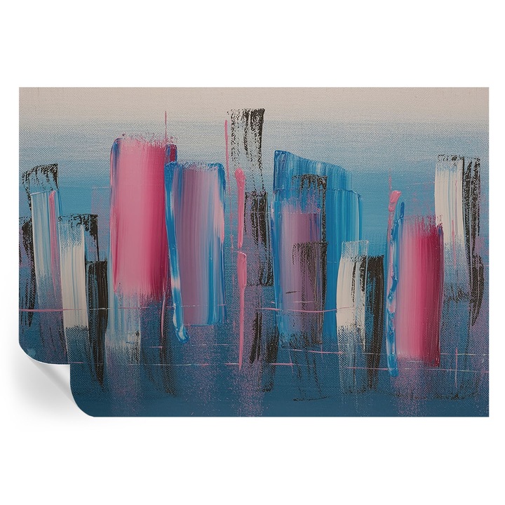 Tapet Autocolant De Perete, Tulup, Dungi abstracte, Albastru, 312 x 219 cm, Decorativ, Rezistente La Apa, Umiditate Si Pete, 010170060960000285147