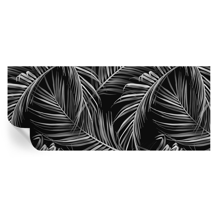 Fototapet autodeziv, Tulup, model exotic, mat, negru, 250x104cm