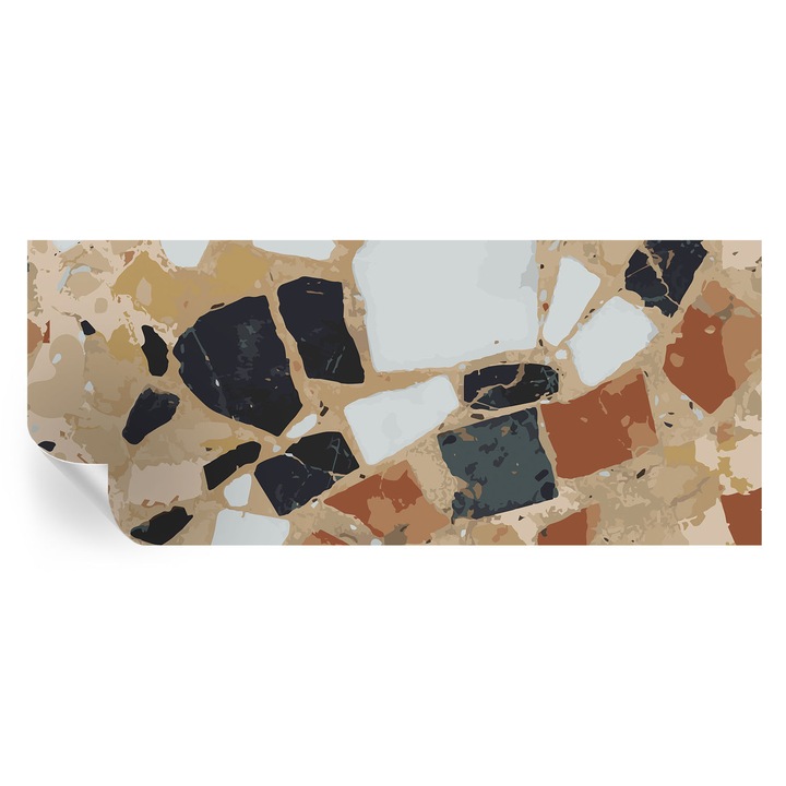 Fali Fotótapéta Autocolant, Tulup, Pietre rustice, Alb, 250 x 104 cm, Decorativ, Stickere Decorative, 010170060020000077429