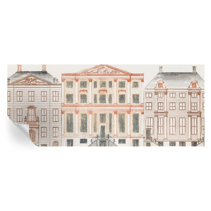 Fototapet Tulup, Cladiri clasice, Alb, 250x104cm, Autoadeziv, Lavabil
