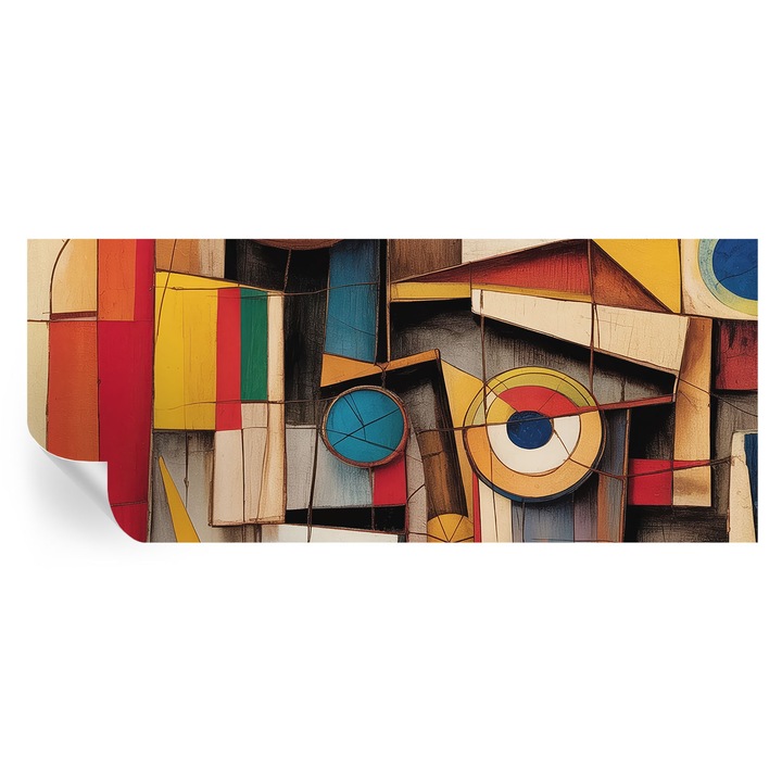 Tapet Autodeziv De Perete, Tulup, Modele geometrice, Alb, 250 x 104 cm, Decorativ, Stickere Decorative, 010170060020000285099