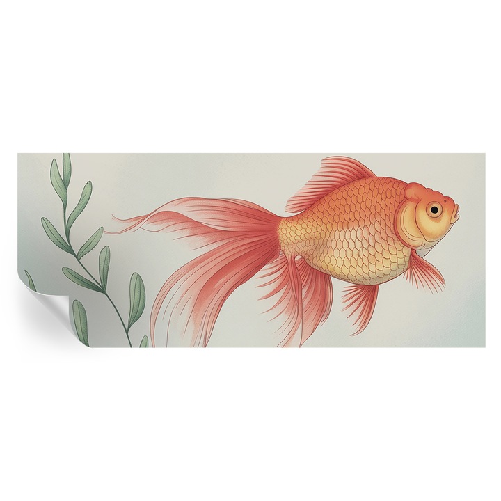 Fototapet tulup, Frumusețea apei, portocaliu, 250x104cm, autoadeziv, lavabil