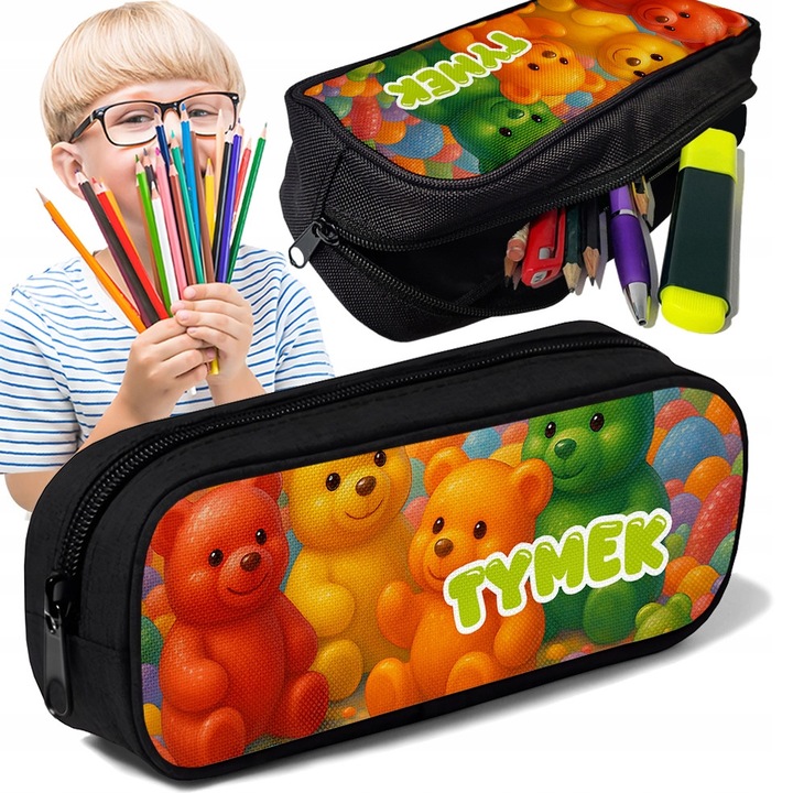 Piornik TUBA personalizat cu nume, motiv Zelkow/Misiow, colorat, 10x20x5cm