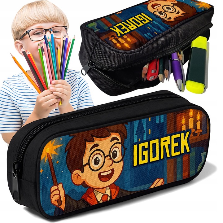 Piornik personalizat TUBA, motiv Czarodziej, 10x20x5cm, poliester, multicolor