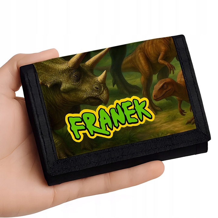 Portfel personalizat pentru copii cu dinozauri, 24x13cm, 9x13cm