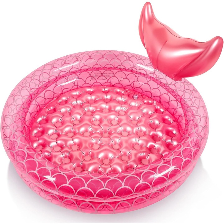 Felfújható Gyermekmedence, Rózsaszín, 90 cm, Sellő Mintás, PVC