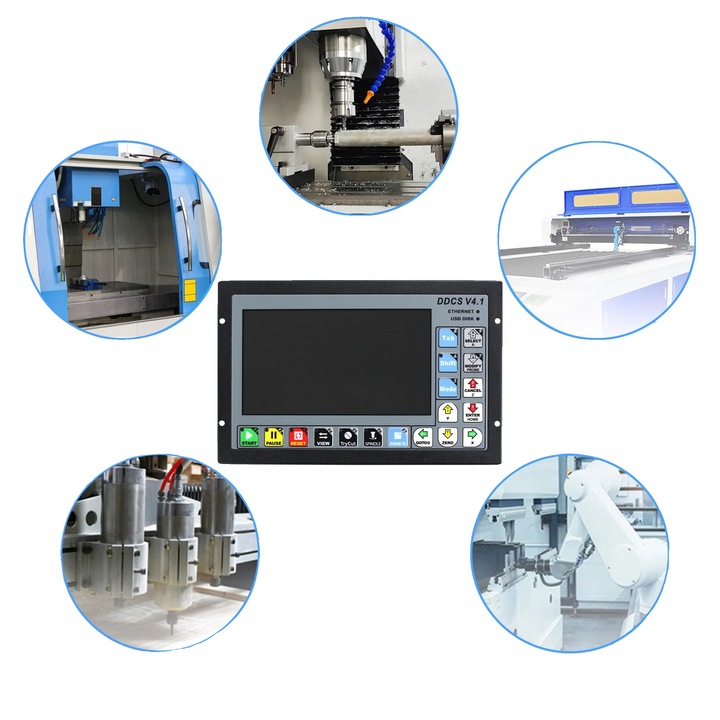 Controler CNC, 4 axe, 500kHz, display TFT 7 inch, 18 intrari digitale, 3 iesiri digitale