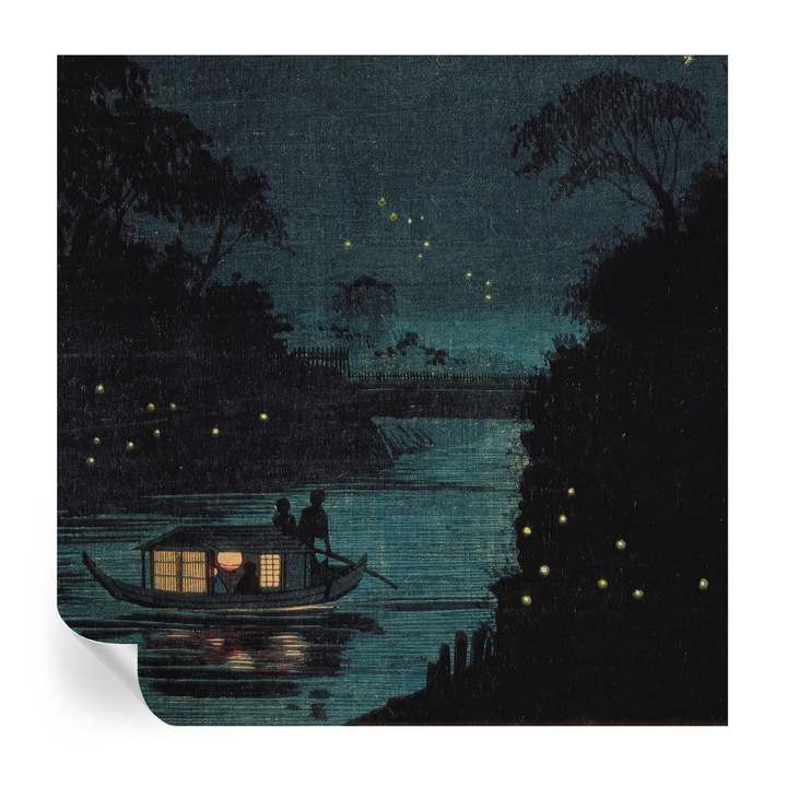 Fototapet autoadeziv, tulup, lumini de seară, bleumarin, 250x250cm